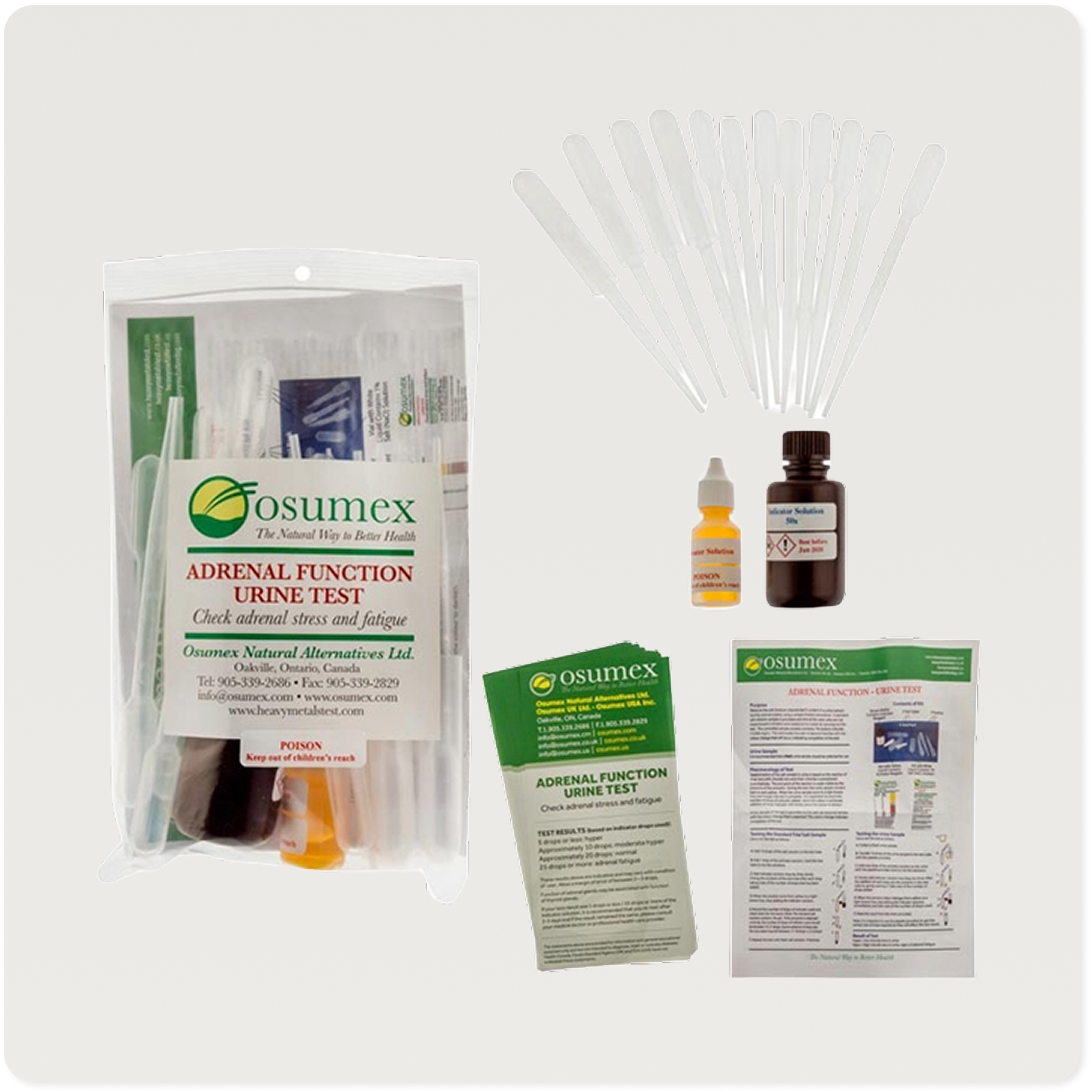 Osumex Urine Test Kit: Adrenal Function & Oxidative Stress